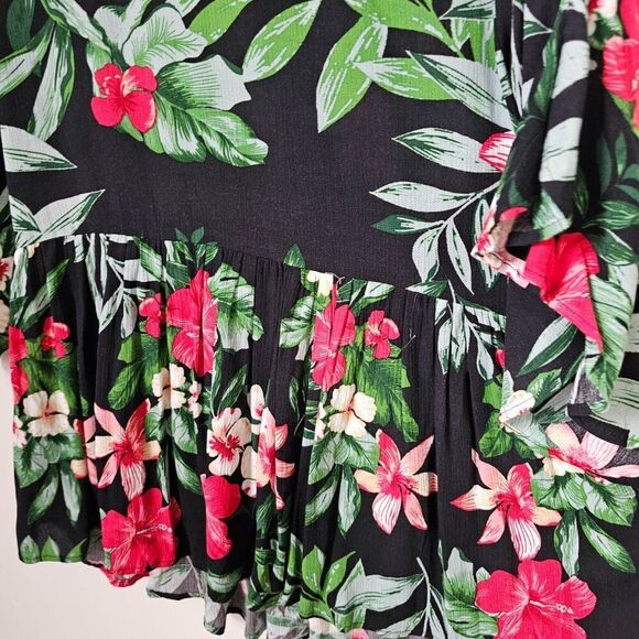NEVER WORN MY STORY FLORAL SUMMER FOLIAGE BABYDOLL TOP LOOSE FITTING SIZE SMALL - Picture 6 of 14